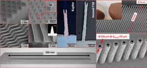 Übersicht zu Beispielstrukturen die mit dem Hochrate Laser -Micro - Cladding Verfahren erzeugt wurden (Foto: LHM)