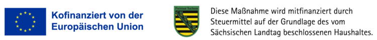Logokombination Europäische Union und Freitsaat Sachsen
