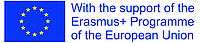 Förderlogo und Fördertext englisch Erasmus