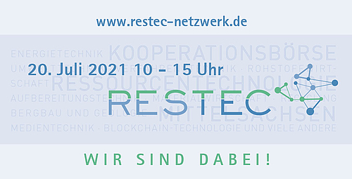 Schemabild mit dem Text "RESTEC - wir sind dabei und dem Datum 20.07.2021