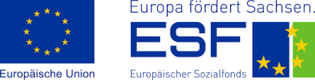Logokombination der ESF-Förderung bestehend aus EU-Logo und ESF-Logo