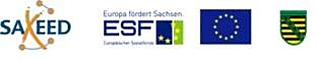 Logo des Saxeed-Vorhabens und der Förderer ESF und Freistaat Sachsen