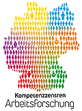 Logo - Kompetenzzentren Arbeitsforschung, stilisierte Deutschlandkarte