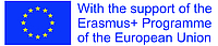 Förderlogo und Fördertext englisch Erasmus